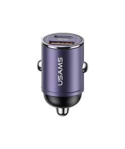 USAMS CC206 30W C38 USB + Type C, brzo punjenje 30W Auto Punjač Ljubičasti