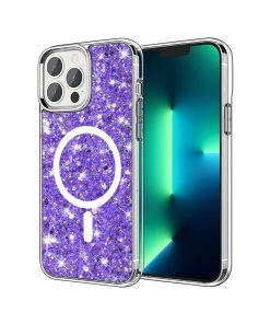 iPhone 14 Pro Sparkly Glitter MagSafe Purple