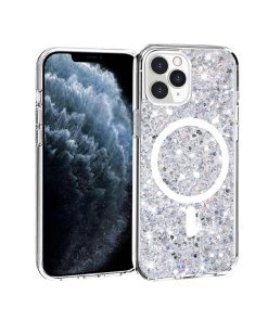 iPhone 11 Pro Max Sparkly Glitter MagSafe White