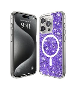 iPhone 15 Pro Sparkly Glitter MagSafe Purple