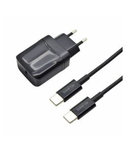 +Class USB-C PD 25W Brzi + Kabel Type C na Type C Kućni Punjač Crni