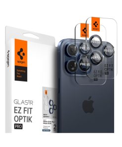 iPhone 14 Pro / 14 Pro Max / 15 Pro / 15 Pro Max / 16 Pro / 16 Pro Max zaštitno staklo kamere SPIGEN EZ-FIT 2Pack Blue Titanium