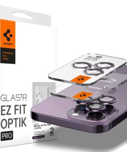 iPhone 14 Pro / 14 Pro Max / 15 Pro / 15 Pro Max / 16 Pro / 16 Pro Max zaštitno staklo kamere SPIGEN EZ-FIT 2Pack Deep Purple