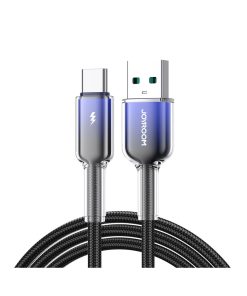 JOYROOM S-A42 Kabel Crystal Clear Serija 3A USB na Type C 1.2m Crni