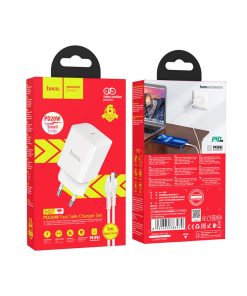 Hoco N27 Innovative 20W + kabel Type C na Lightning Kućni Punjač Bijeli