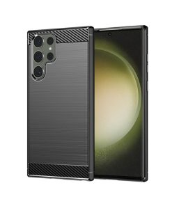 Samsung S23 Ultra maskica Techsuit Carbon Silicone Black