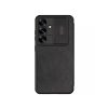 Samsung S25 maskica Nillkin Qin Pro koža Crna