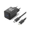 Vention TZ-FEPB0-EU-02 kabel Type C na Lightning 20W Smart Charging Kućni Punjač 1m Crni