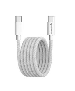 Techsuit Data kabel PCB114D PD60W za Apple, Android, Type C na Type C pleteni 1m Bijeli