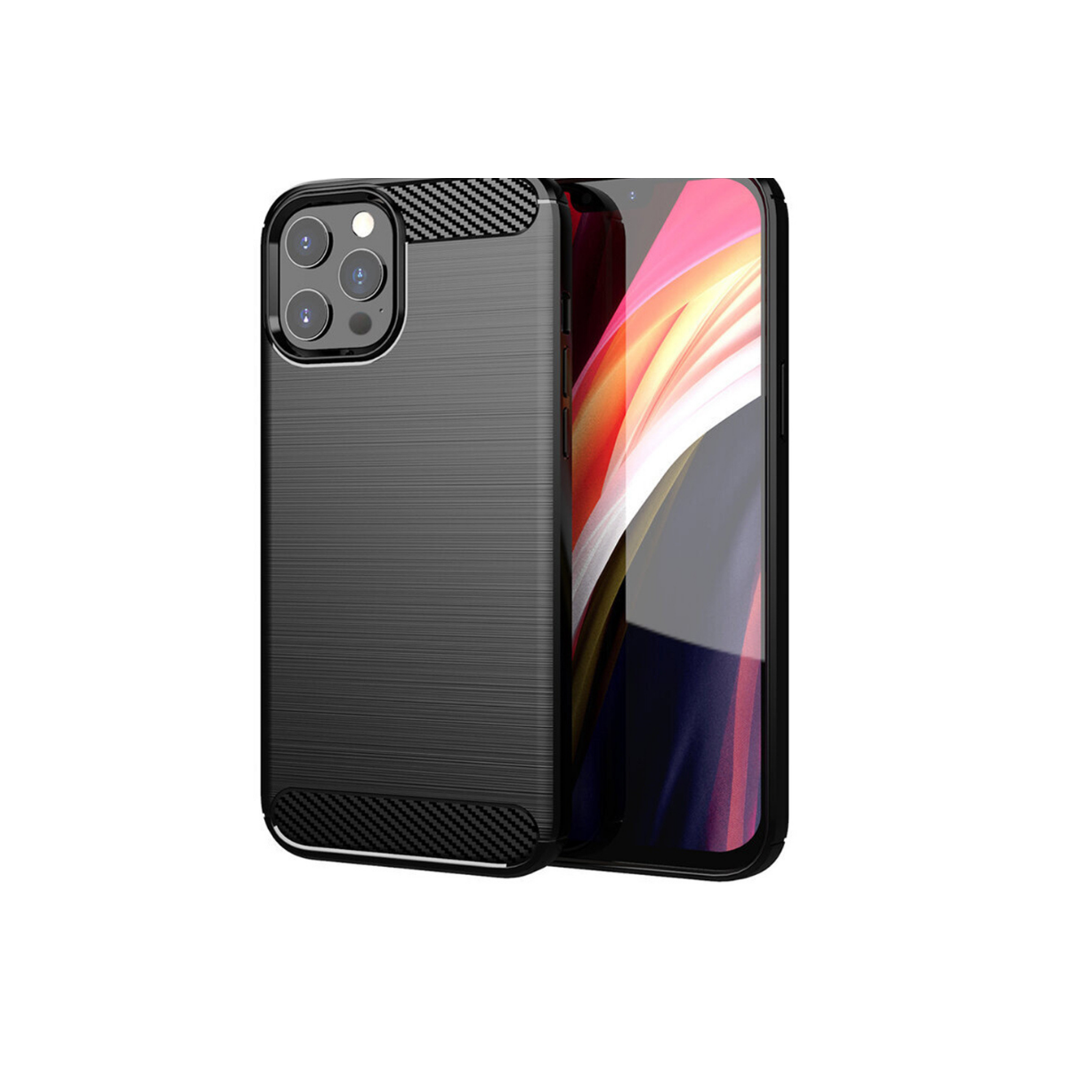 IPHONE 14 PRO MAX TPU CARBON SILICONE CRNA 2410 IPHONE 14 PRO MAX TPU CARBON SILICONE CRNA 2410