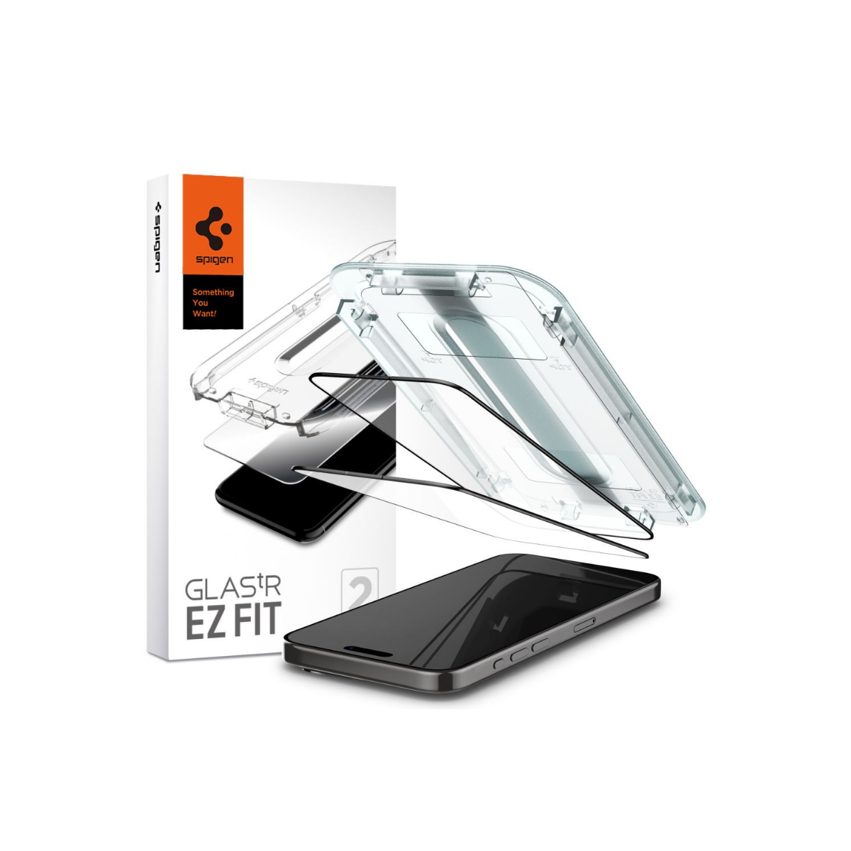 IPHONE 15 PRO MAX STAKLO SPIGEN EZ FIT 2 KOM CRNO 2790