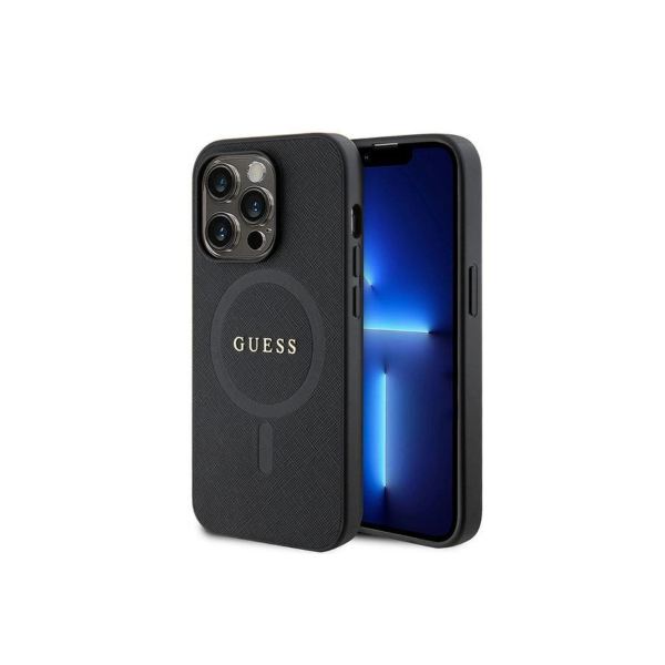 IPHONE 15 PRO TPU GUESS HARDCASE SAFFIANO MAGSAFE BLACK 3695