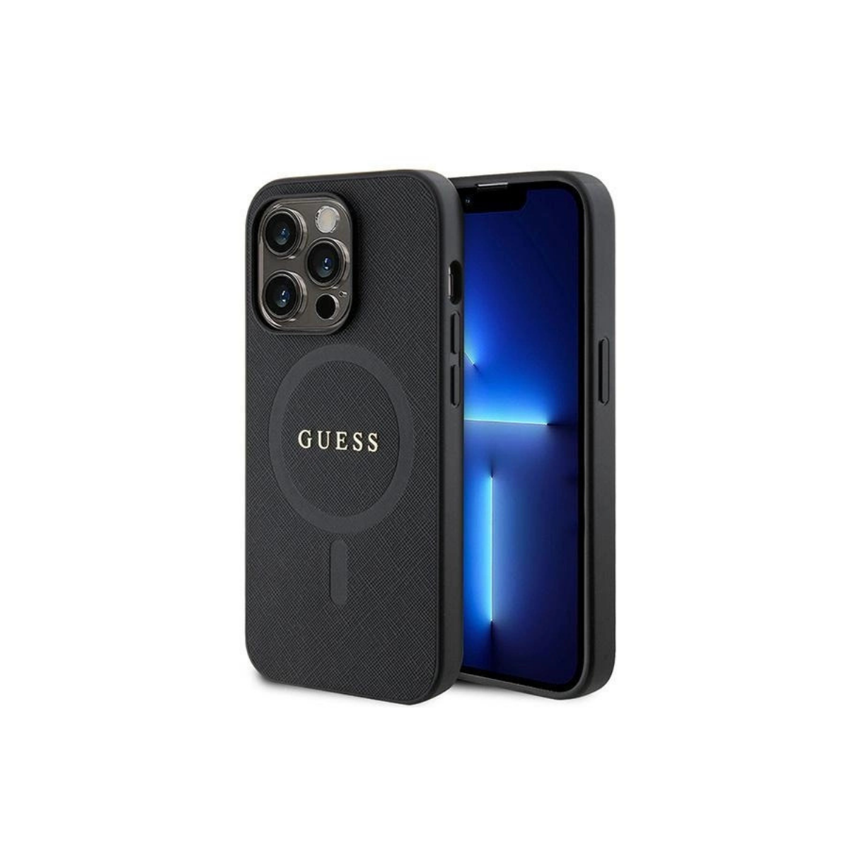 IPHONE 15 PRO TPU GUESS HARDCASE SAFFIANO MAGSAFE BLACK 3695