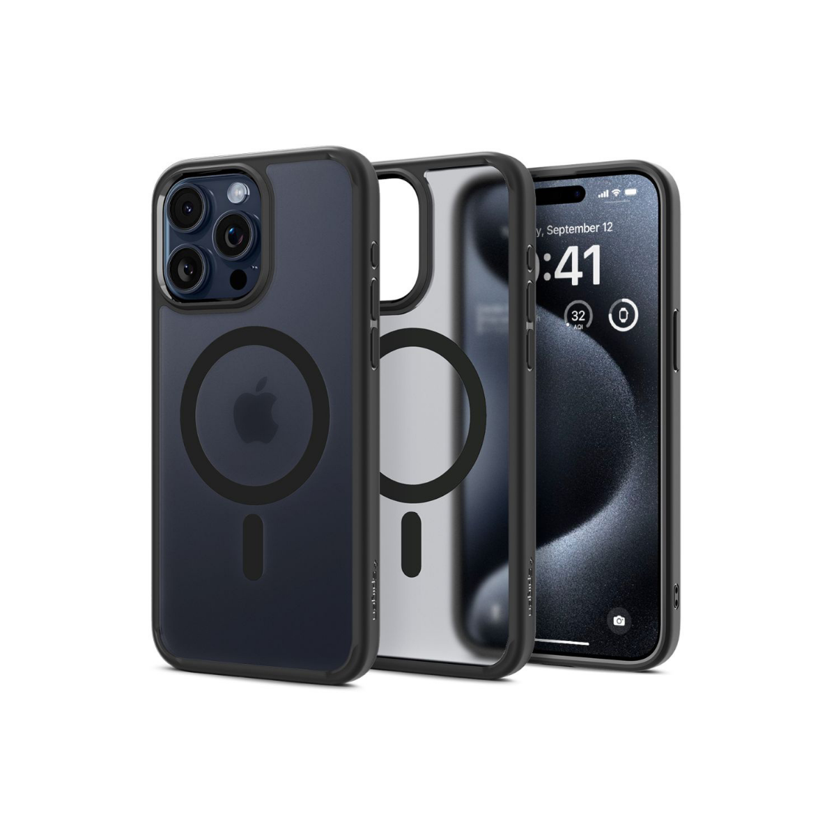 IPHONE 15 PRO TPU SPIGEN ULTRA HYBRID MAGSAFE FROST BLACK 3048
