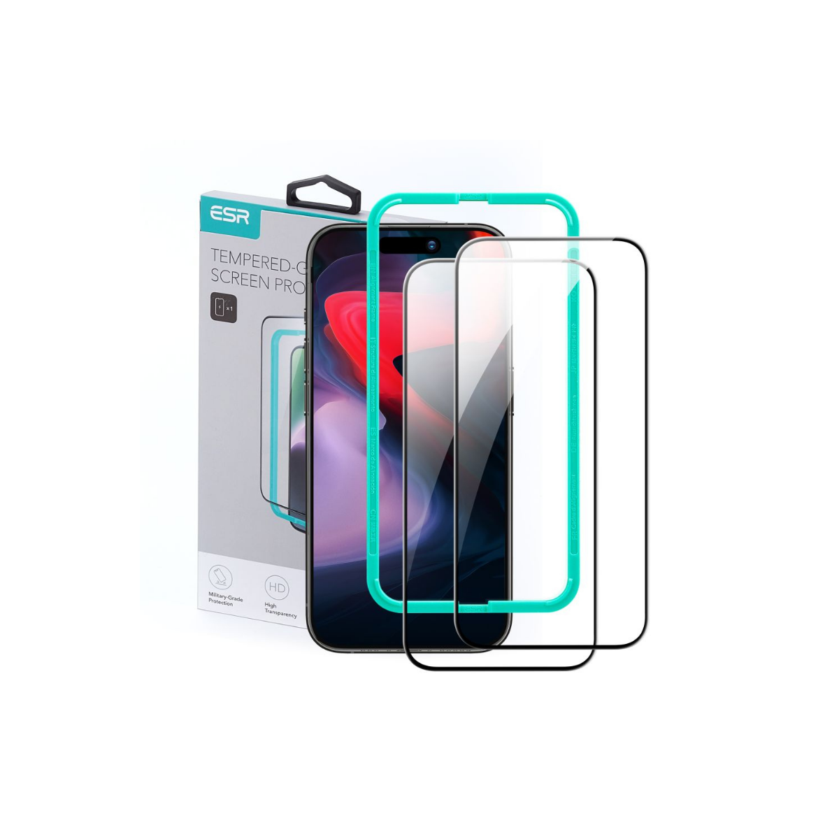 IPHONE 15 STAKLO ESR CRNO 2 KOM 2899