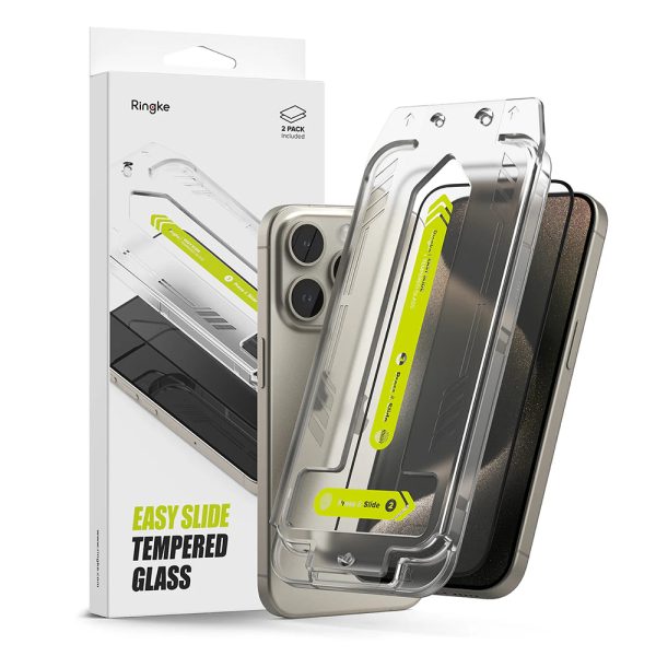 Ringke Easy Slide Tempered Glass 2 pack iPhone 16 Pro Clear