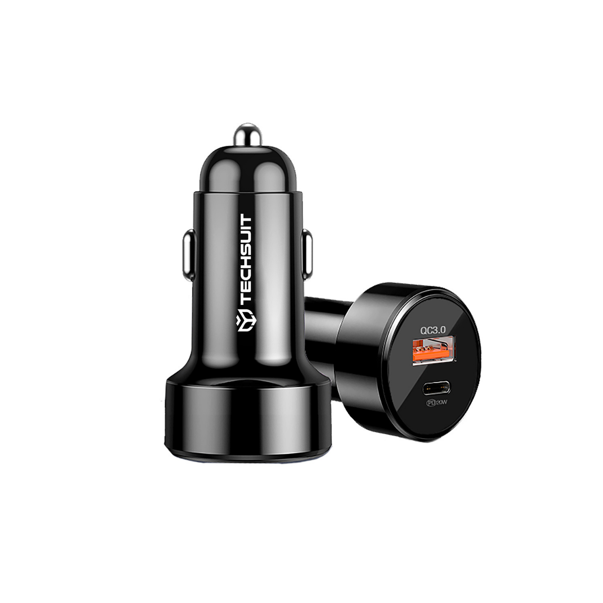 TECHSUIT AUTO PUNJAC CAPD028 USB A QC3.0 USB C 38W CRNI 1387