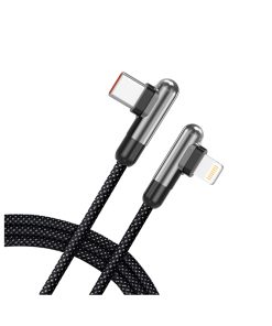 LITO Data kabel LD13 Type C na Lightning brzo punjenje, kutni dizajn 60W 1m Crna