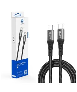 LITO Data kabel LD08 Type-C na Type-C, brzo punjenje 2.4A, 2m Crna