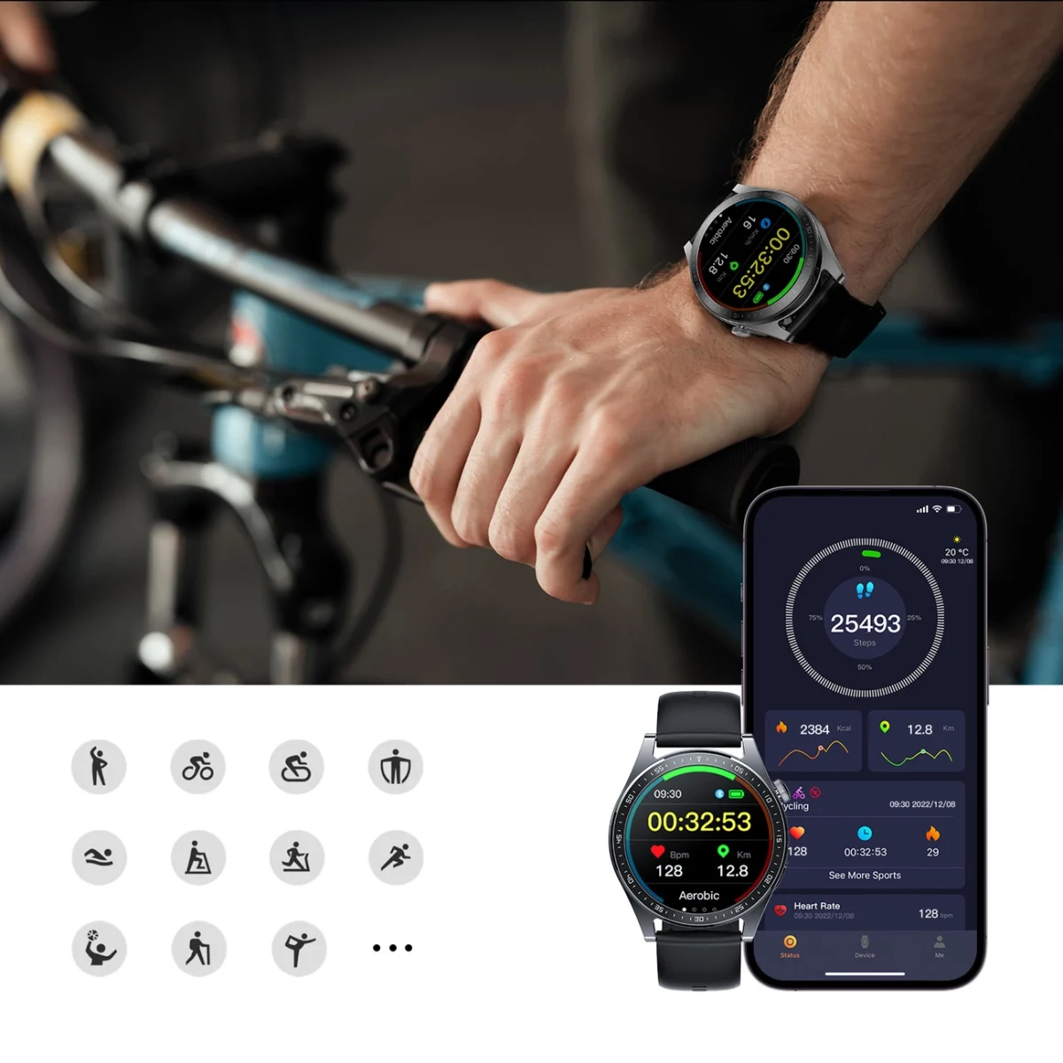 eng pl Joyroom Classic Series JR FC2 smartwatch with call answering function IP68 protection black 137380 7
