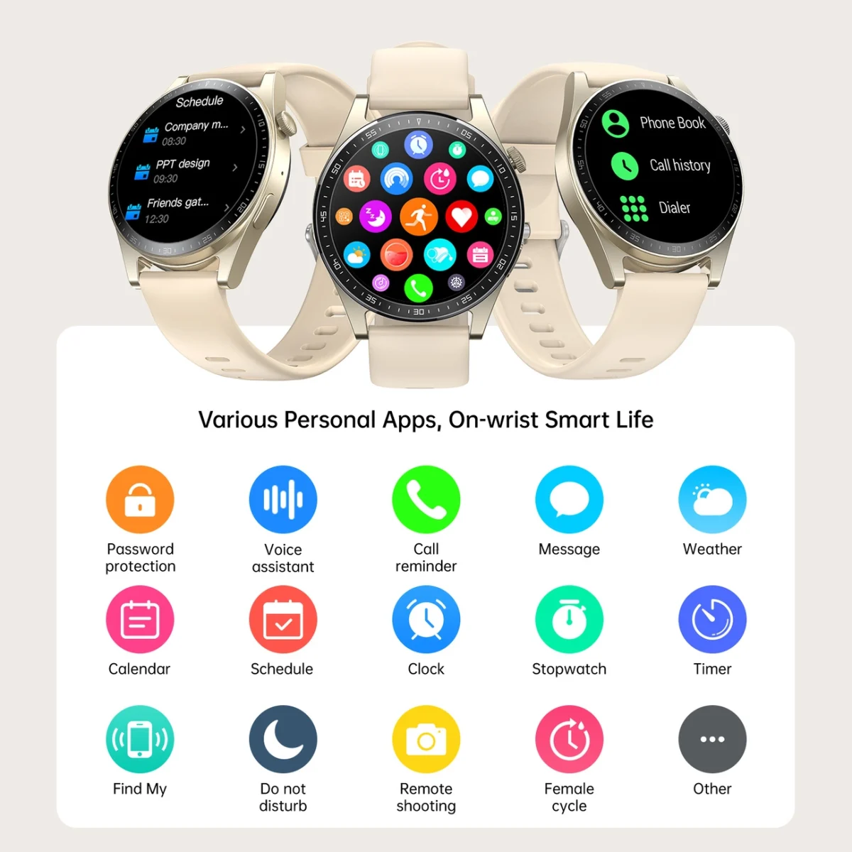 eng pl Joyroom Classic Series JR FC2 smartwatch with call answering function IP68 protection gold 159896 6
