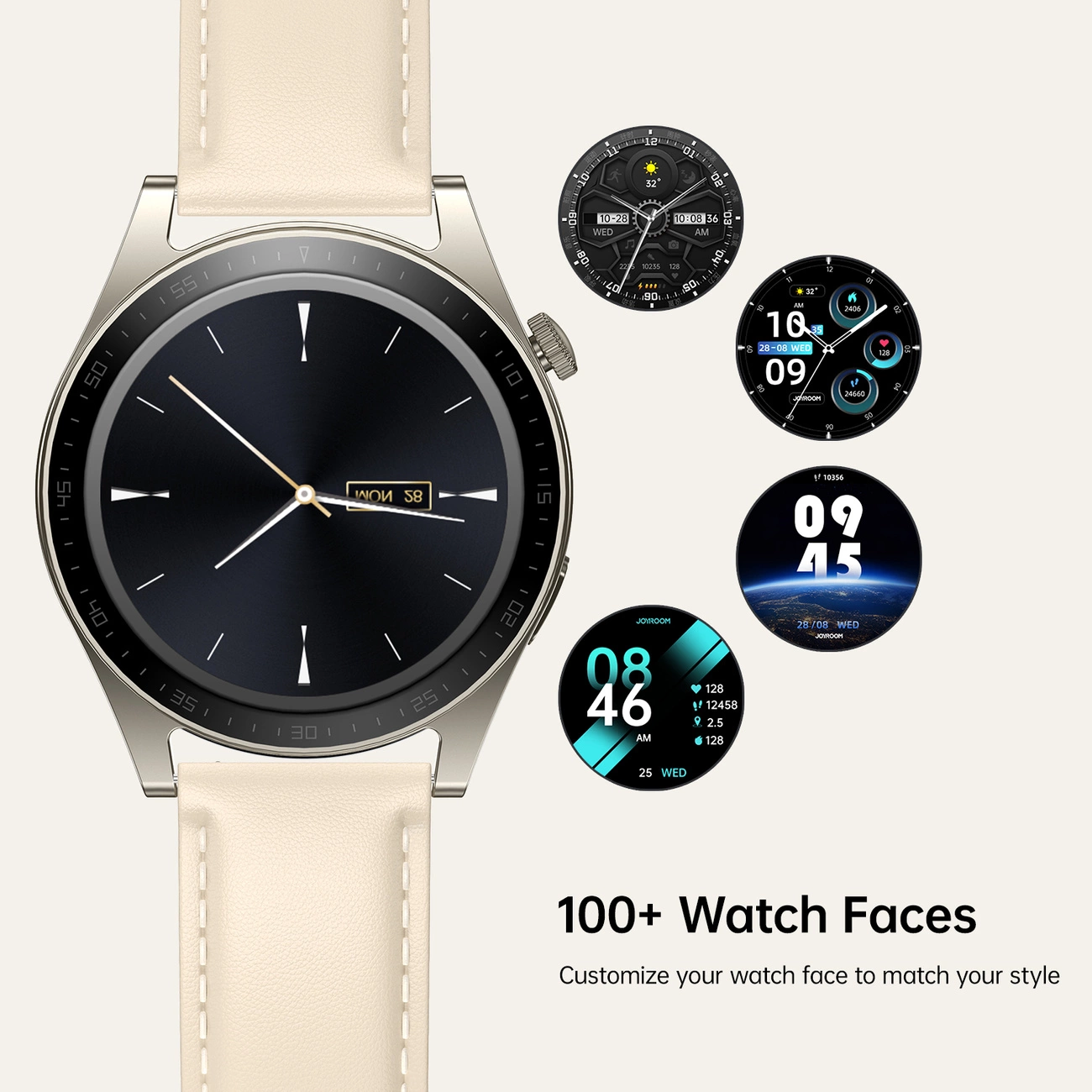 eng pl Joyroom Classic Series JR FC2 smartwatch with call answering function IP68 protection gold 159896 8