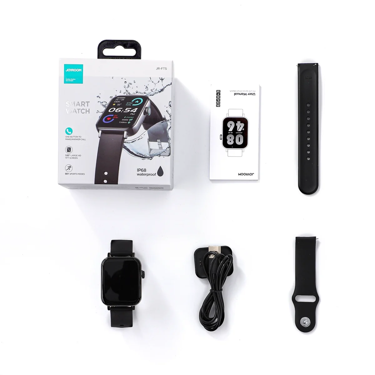 eng pl Joyroom Fit Life JR FT5 smartwatch with call answering function IP68 protection black 137643 3