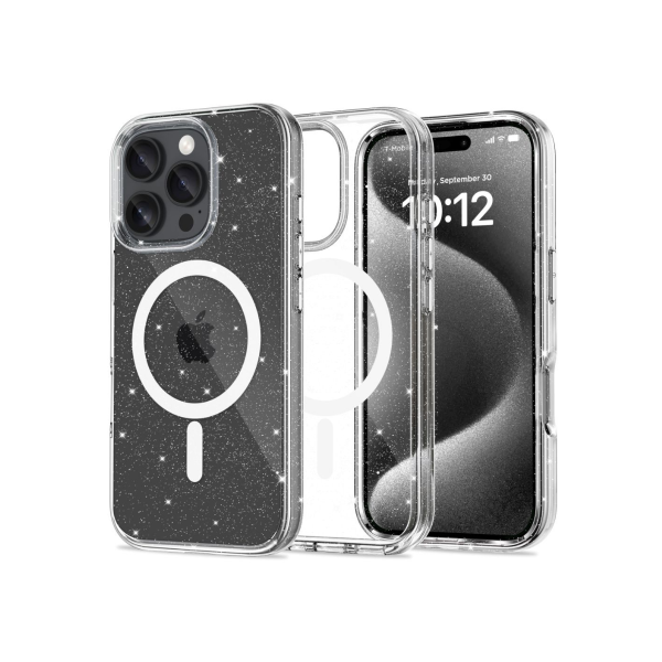iPhone 16 Pro Flexair Hybrid MagSafe Glitter 4397