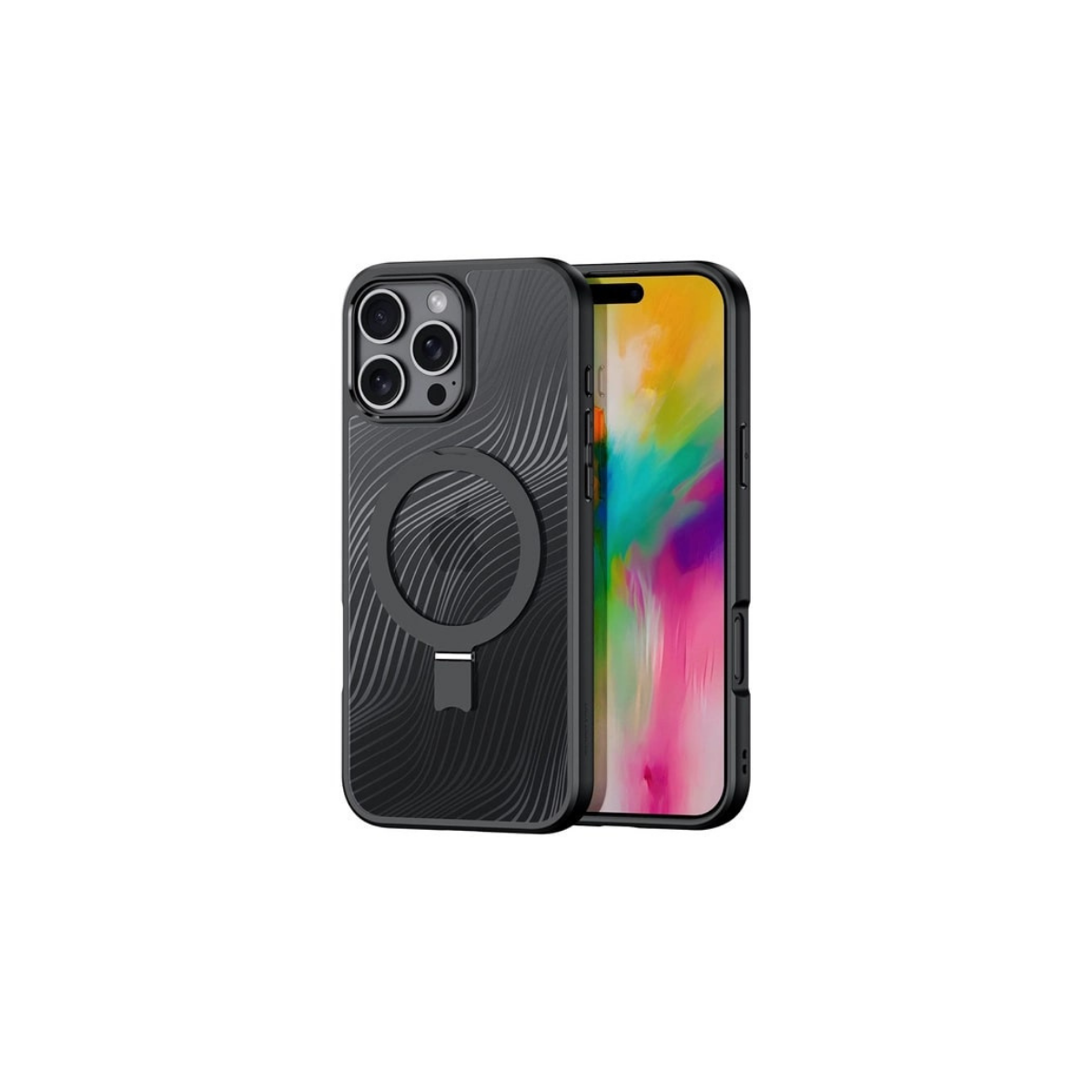 iPhone 16 Pro Max Dux Ducis Aimo MagSafe Magnetic Stand Black 4216