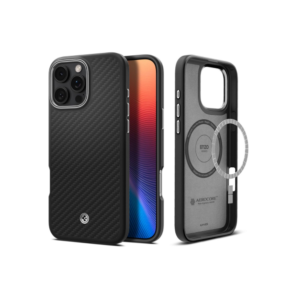 iPhone 16 Pro Spigen Enzo Aramid Black Silver 4681