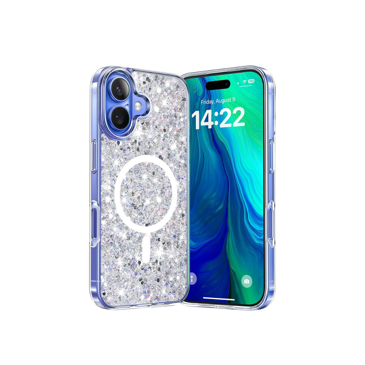 iPhone 16 TechSuit Sparkly Glitter MagSafe White 4446