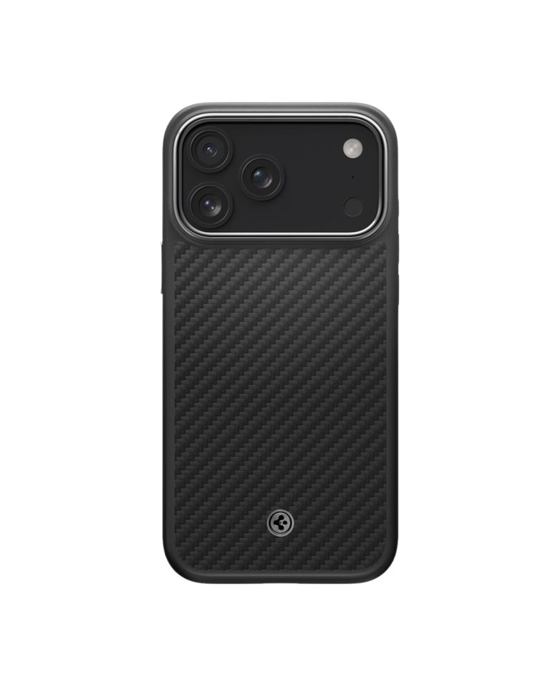 iPhone 17 Pro Max maskica Spigen Enzo Aramid “T” MagSafe Black Silver (1)