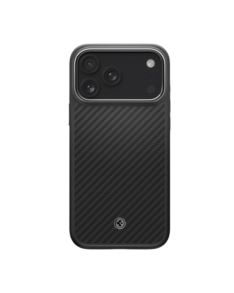 iPhone 17 Pro Max maskica Spigen Enzo Aramid “T” MagSafe Black Silver (1)